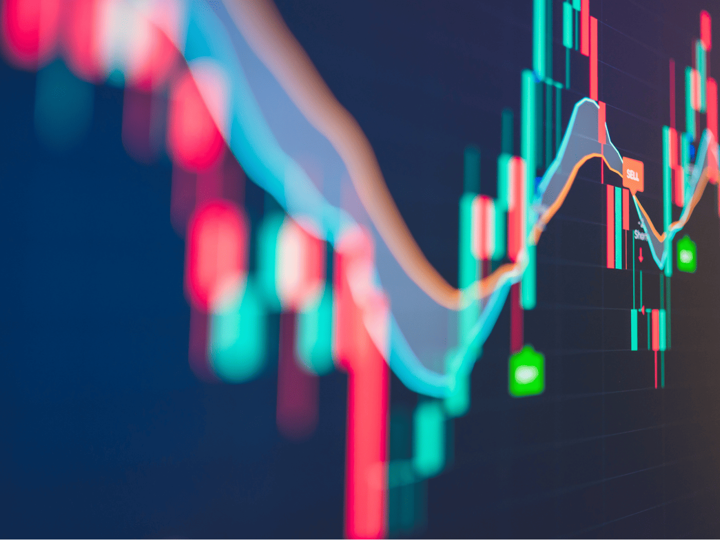 Generic investment chart on a screen