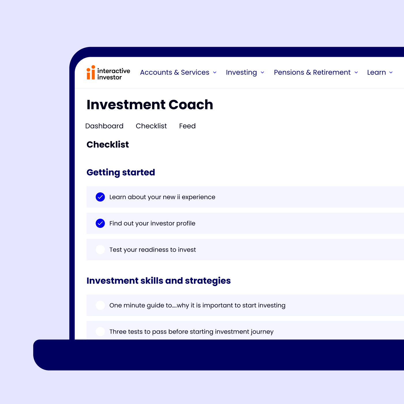 Investment Coach's checklist