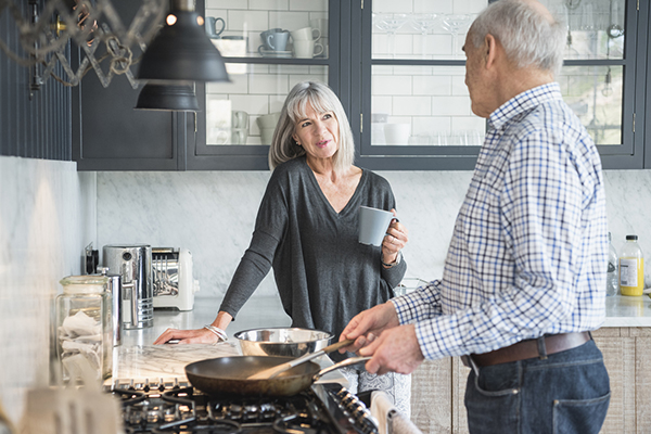 Couple discussing IHT in the kitchen