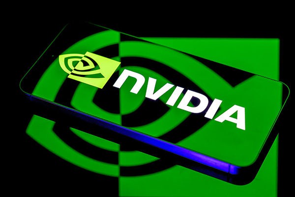 Nvidia logo on a smartphone, Getty