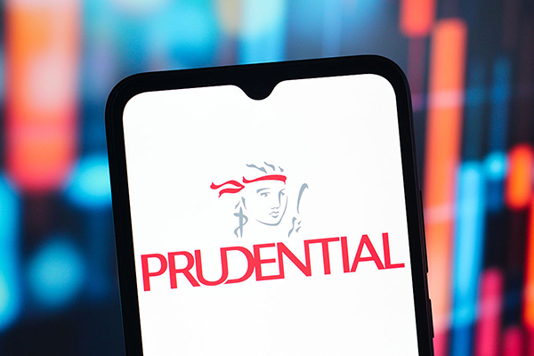 Prudential logo on a smartphone, Getty