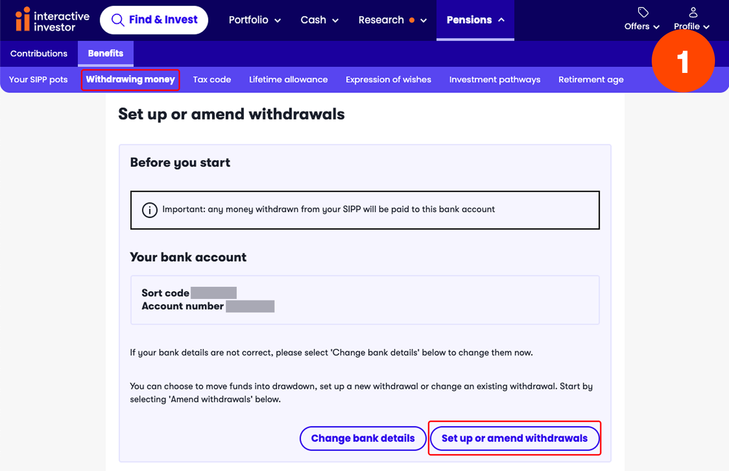 Moving funds into flexi-access drawdown - step 1