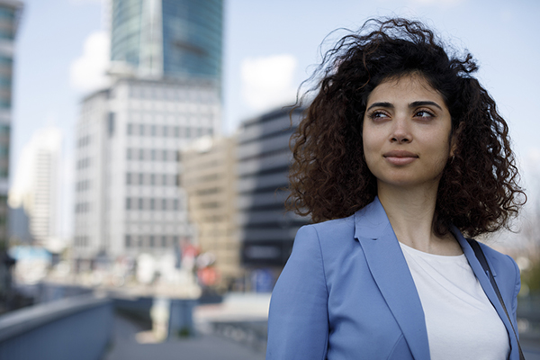 Young worker thinking about redundancy