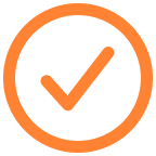 Orange tick circle icon