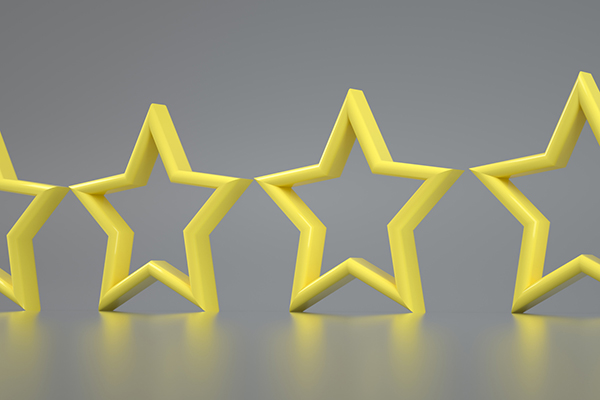 3d rendering of yellow star shapes