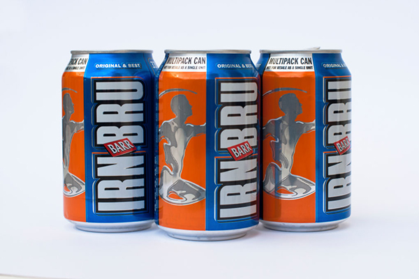 Three cans of Irn-Bru made by AG Barr, Getty