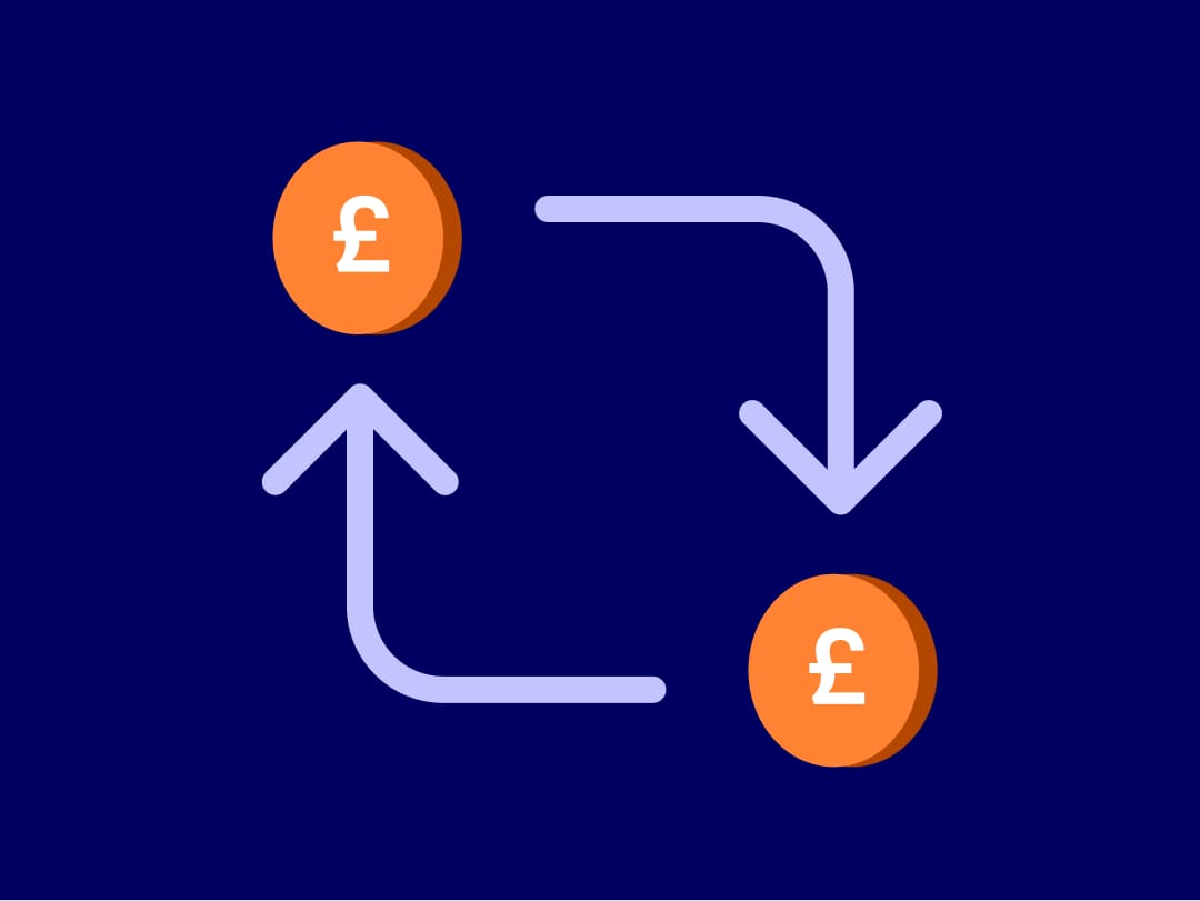An inforgraphic showing pound signs being reinvested