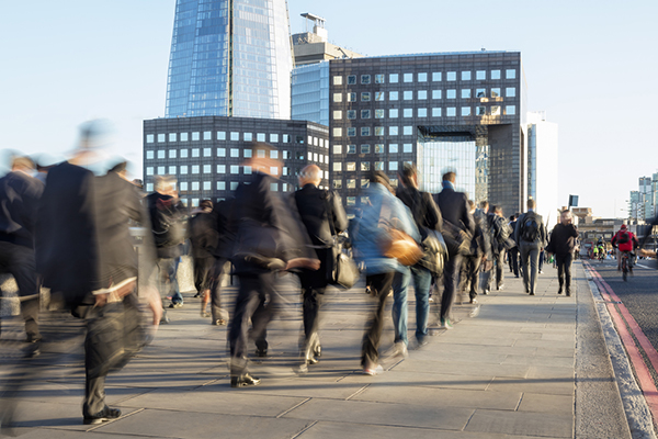 Commuters near London Bridge