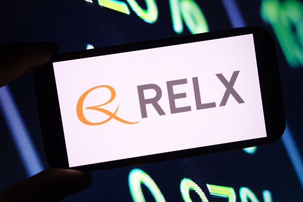 RELX logo on a phone, Getty
