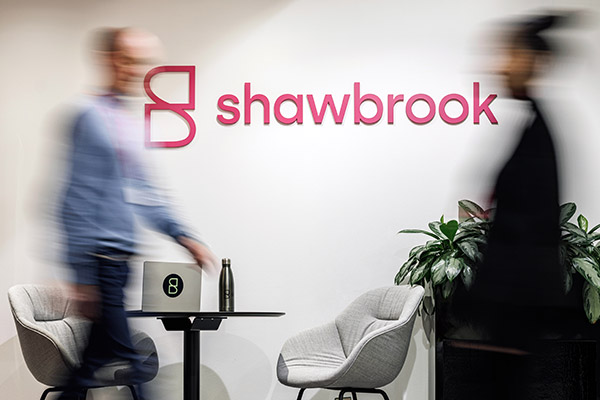 Shawbrook logo with people in motion