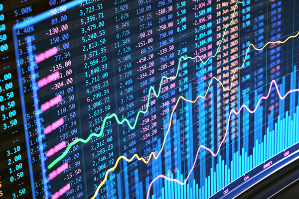 Stock market chart bright colours