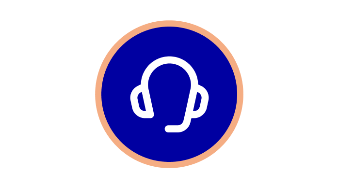 Roundel with headset icon