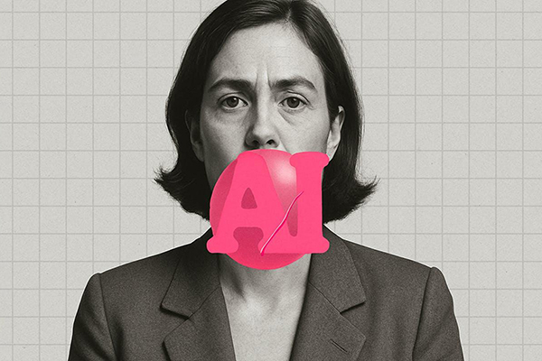 Finimize pic of woman chewing AI gum