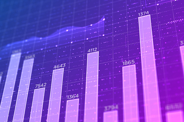 Lilac bars on a bar chart