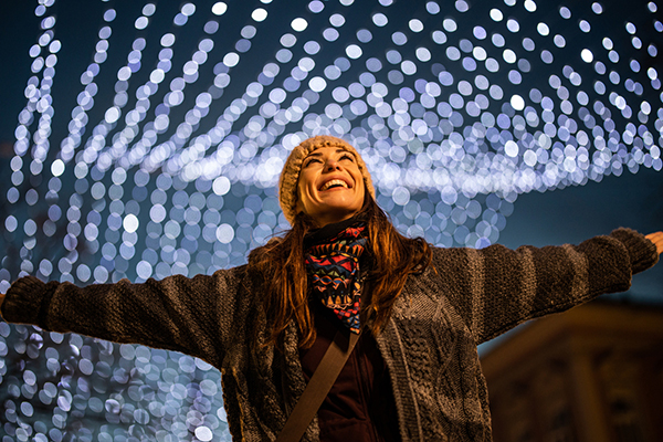 Christmas lights and happy investor