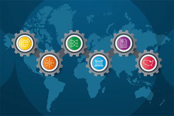 Aberdeen Cogs around a world map