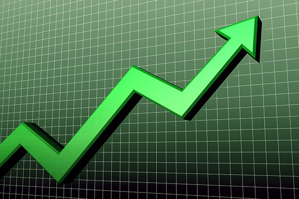 Green arrow pointing upwards