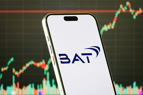 British American tobacco logo against stock market chart, Getty