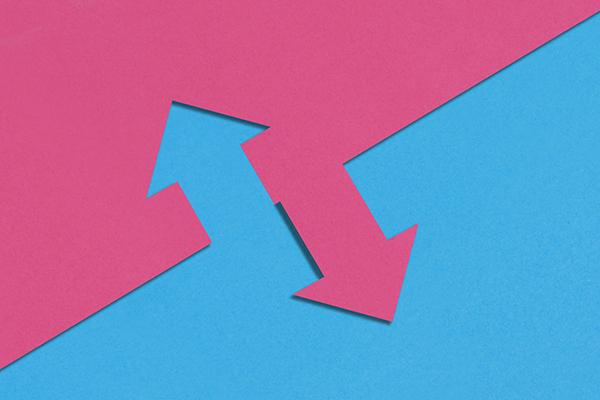 Arrows, one pointing up, one pointing down