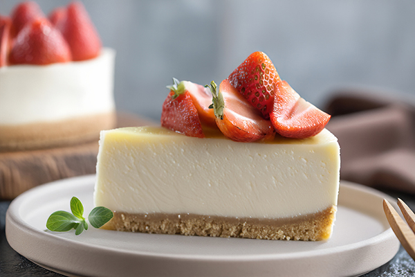 Cheesecake with strawberries