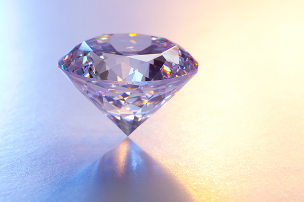 Large diamond on reflective surface