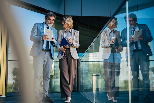 Directors discussing buying shares