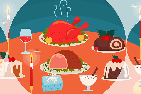 Aberdeen illustration of Christmas feast