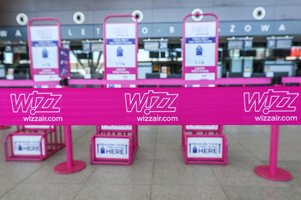 Wizz Air desk in Gdansk, Poland, Getty