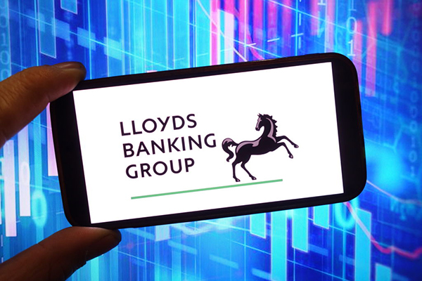 Lloyds Bank logo on a smartphone, Getty