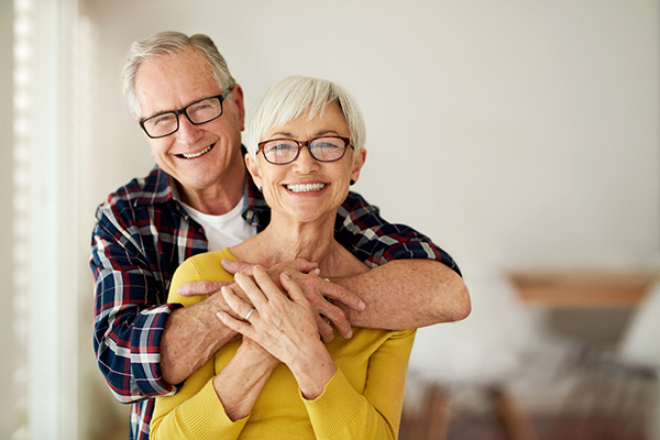Older couple smiling
