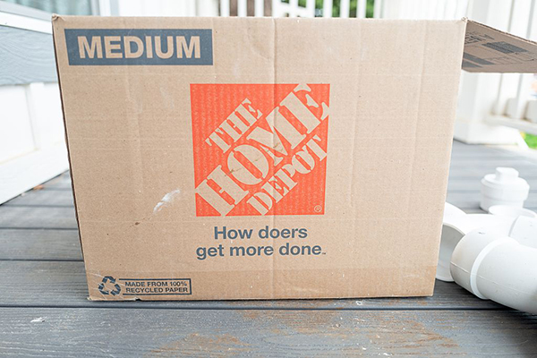 A big box with Home Depot on it, Getty