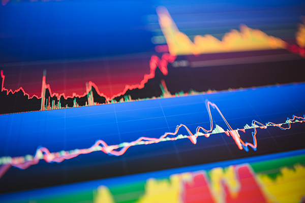 Colourful stock market chart