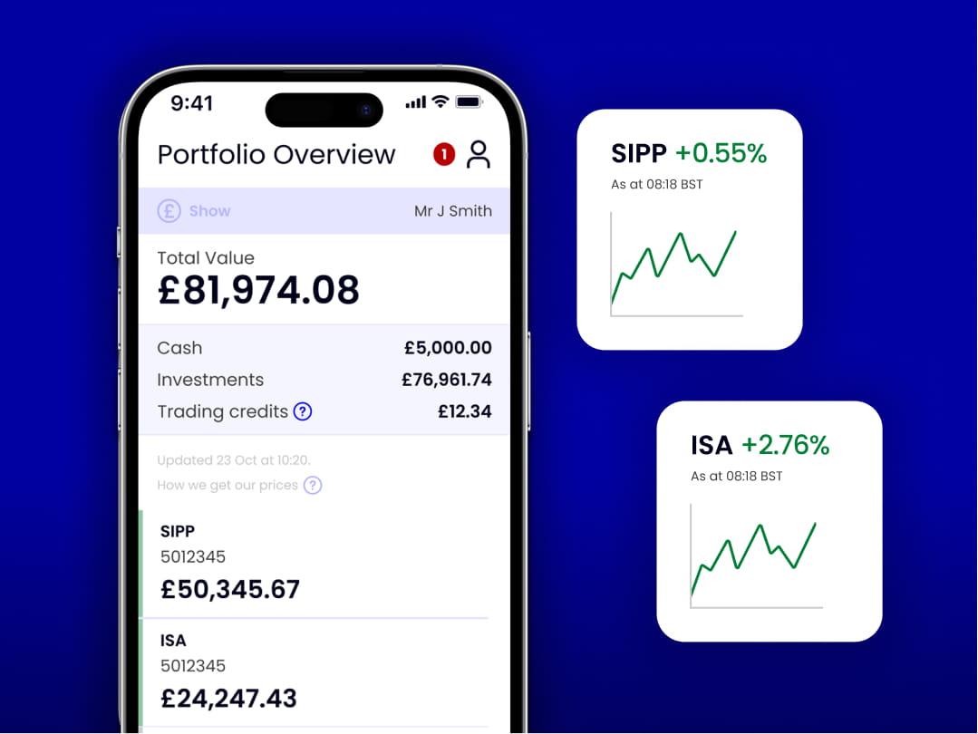 ii mobile app portfolio overview isa sipp accounts