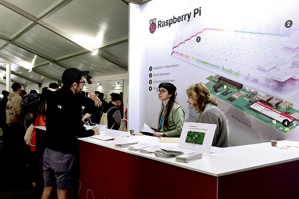 Raspberry Pi stand at an innovation event in Italy, Getty
