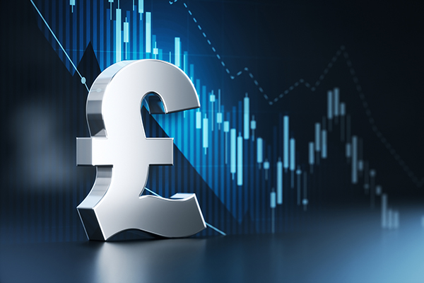Silver pound against market chart