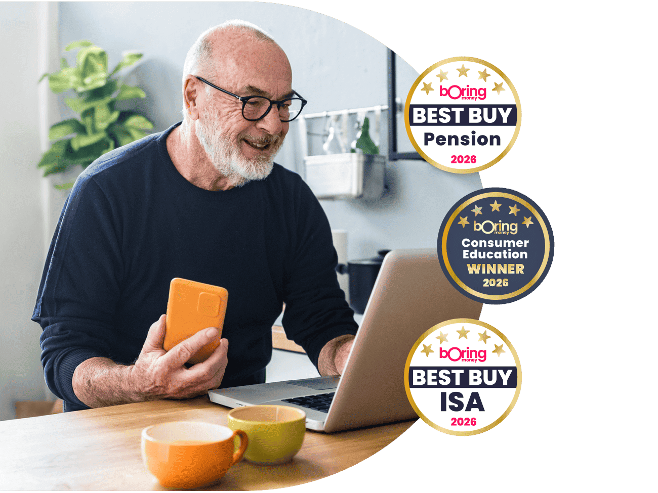 customer viewing ii account on laptop phone