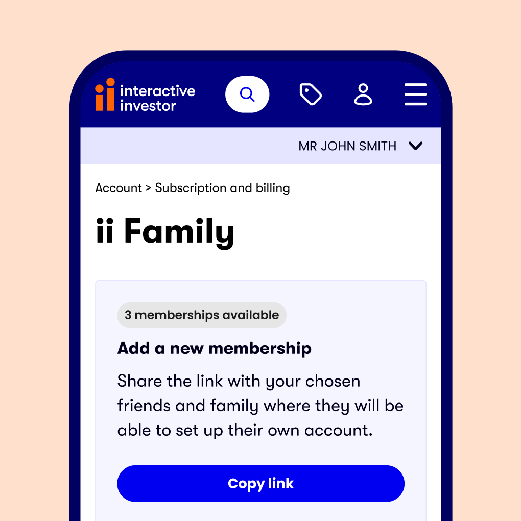 Step 2 - Copy the invitation link and send it to your family member.