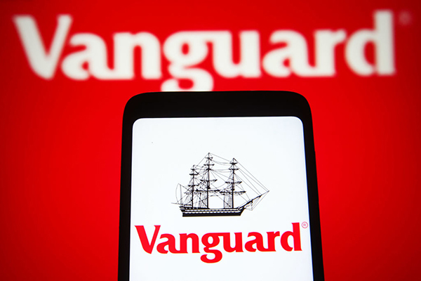 Vanguard logo on a smartphone