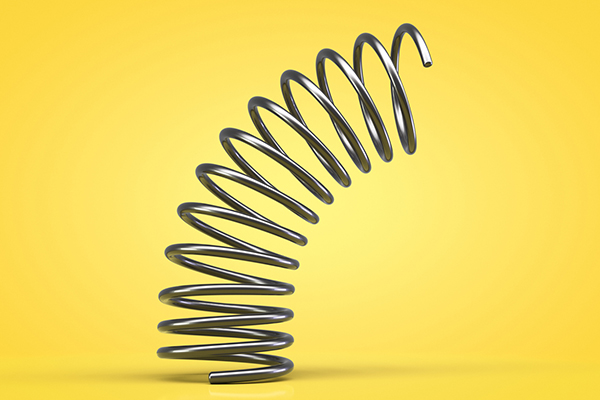 A spring bouncing back