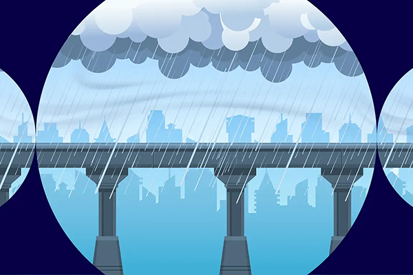 Aberdeen images of a bridge during a storm