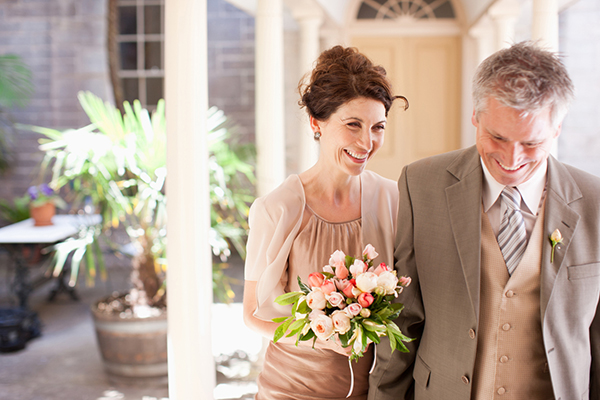 Mature couple on wedding day