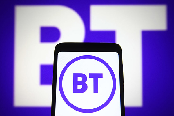 BT logo on a smartphone, Getty