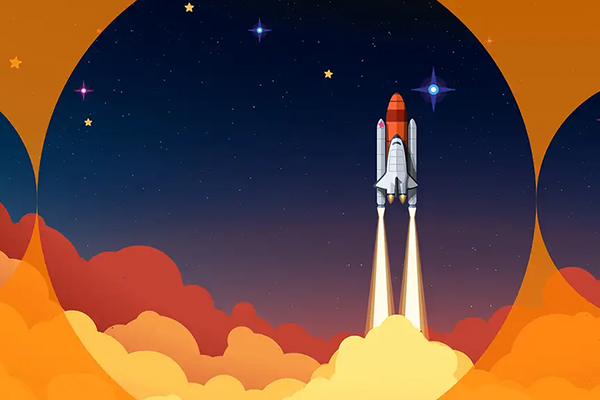 Aberdeen illustration of a rocket blasting off