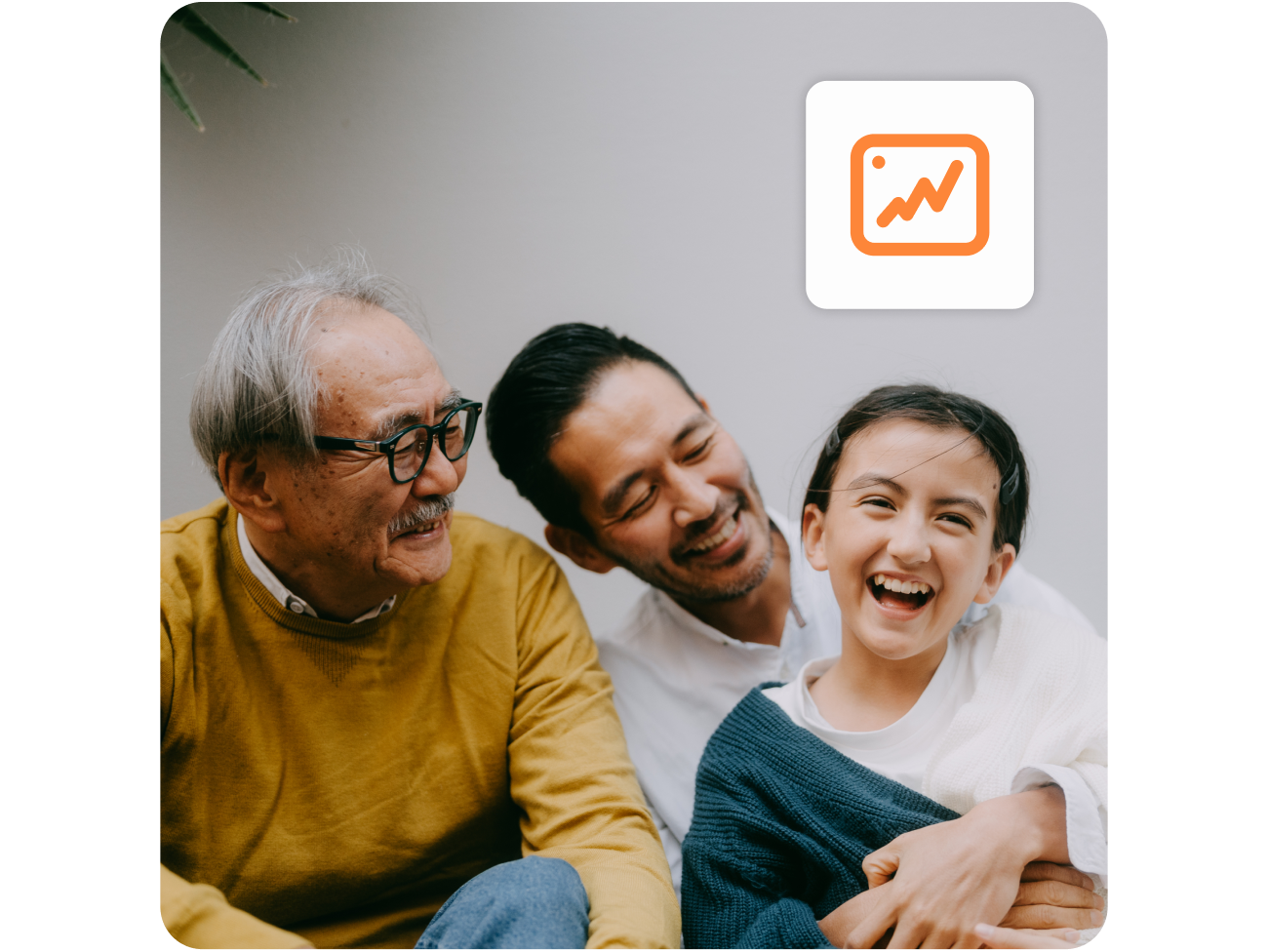 Child with father and grandfather ant ETF graphic
