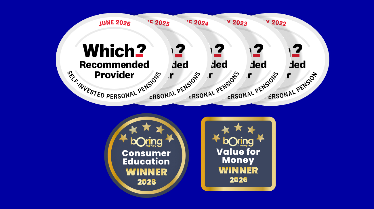 Five Which? Recommended Provider awards for SIPP and Boring Money awards
