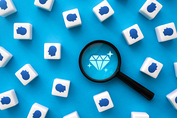 Hidden gems identified by a magnifying glass