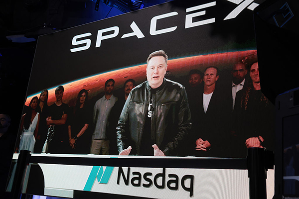 Elon Musk at SpaceX IPO at the Nasdaq, Getty