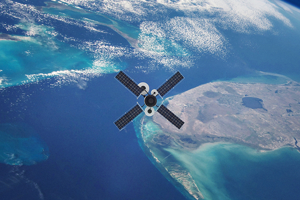 Satellite orbiting Earth