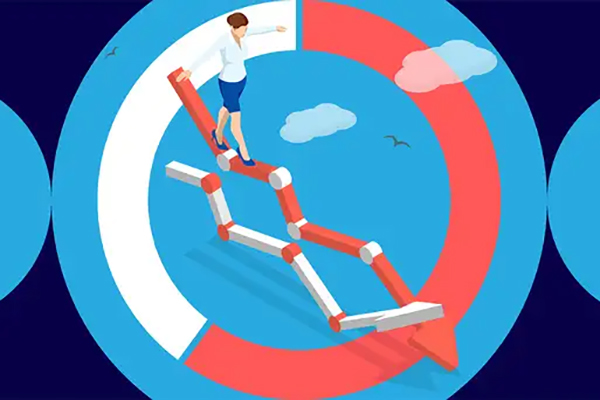 Aberdeen illustration of woman walking on a tightrope