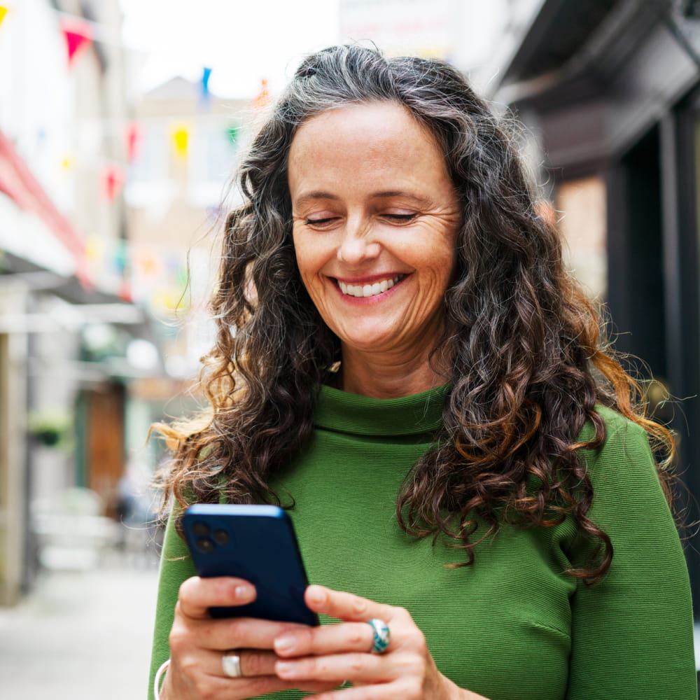 woman with phone